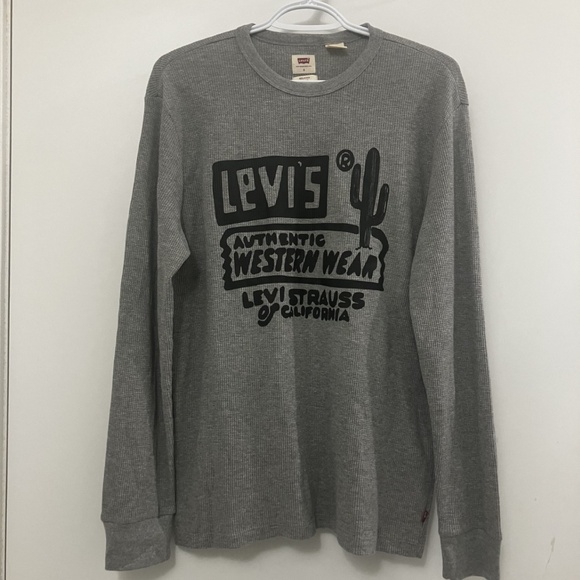 Levi's Men's Long Sleeve Relaxed Fit Gray Shirt Size S - Picture 1 of 5